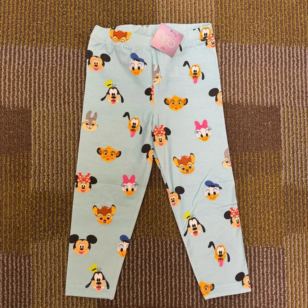 NWT Monica + Andy Leggings Disney D100 Mickey + Friends Mint Simba Bambi Sz 5